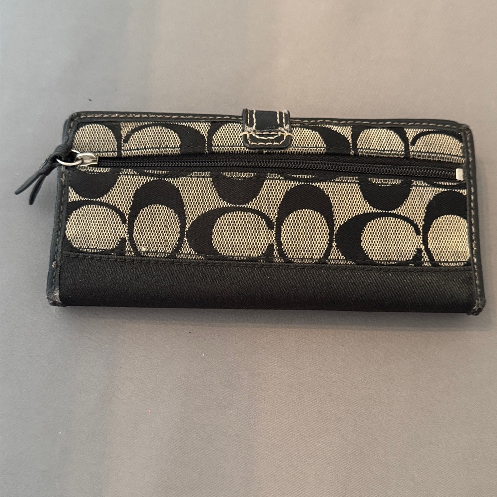 Coach Signature Black and Gray Wallet - Picture 2 of 6